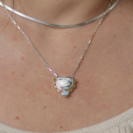 Tidal Necklace ◇ White Buffalo + Australian Opal