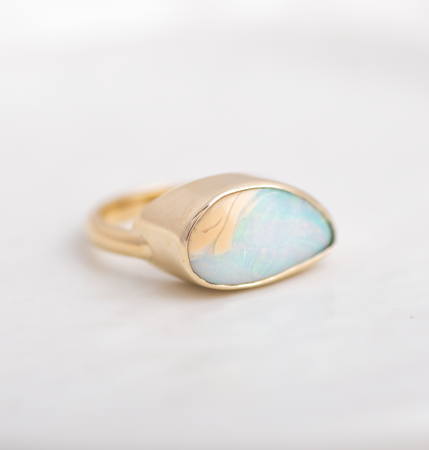 Opal East West Ring #15 ◇ Australian Opal ◇ Made in your size.