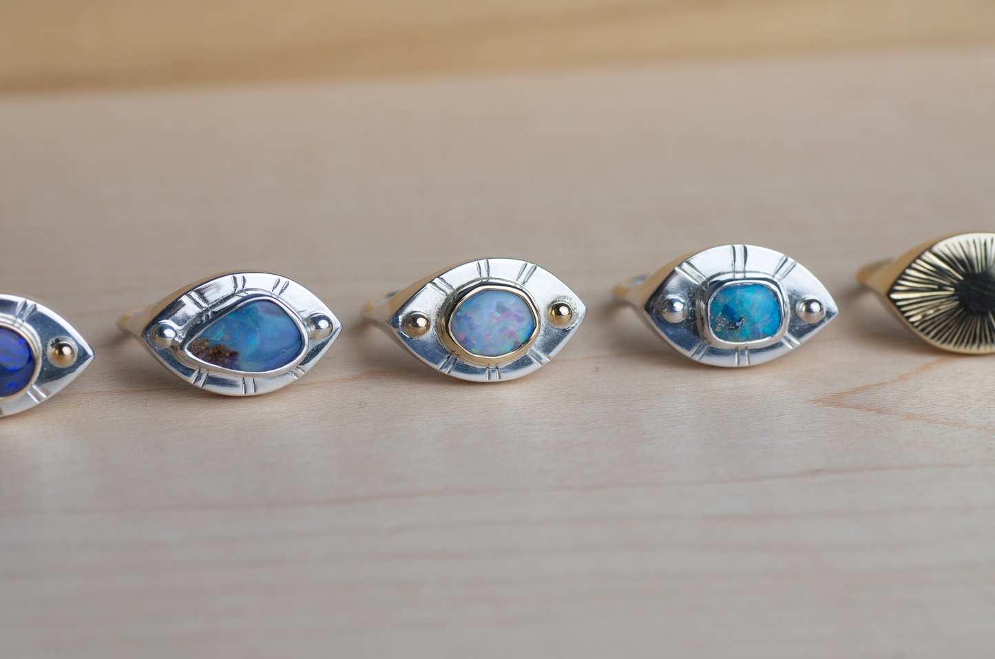 Vision Ring ◇ Australian Opal ◇ Size 7 ◇ Silver + 14k Gold Accents