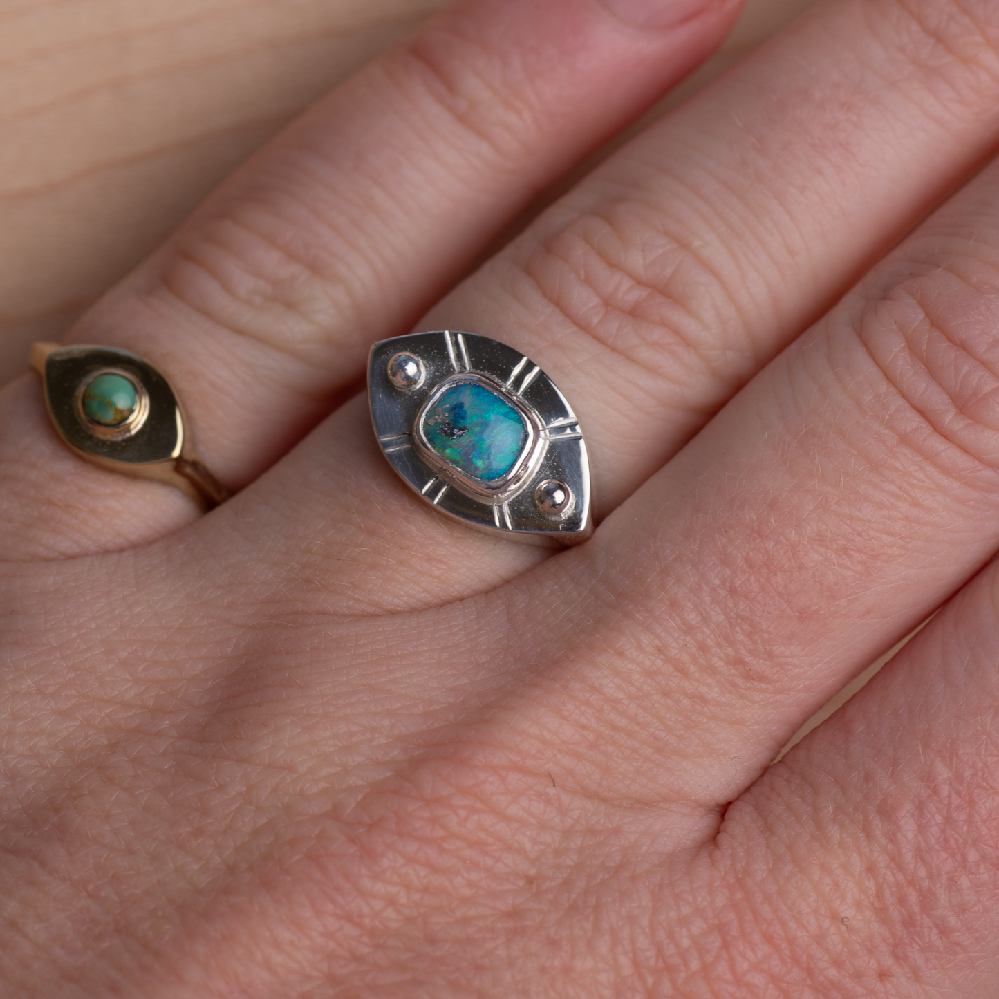 Vision Ring ◇ Australian Opal ◇ Size 7 ◇ Silver