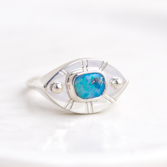 Vision Ring ◇ Australian Opal ◇ Size 7 ◇ Silver