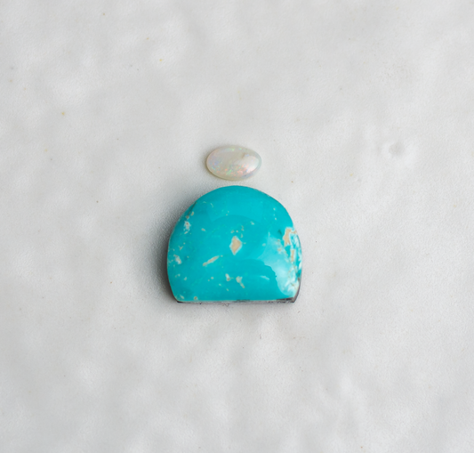 Custom Mini Tidal Ring or Necklace ◇ Royston Turquoise + Australian Opal