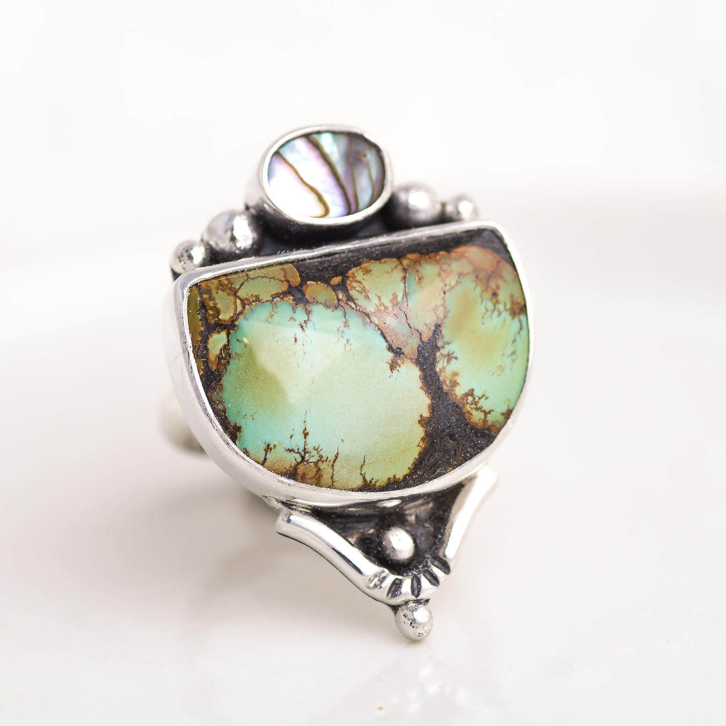 Valley Ring ◇ Abalone + Turquoise ◇ Size 7