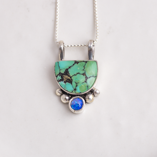 Valley Necklace ◇ Turquoise + Australian Opal