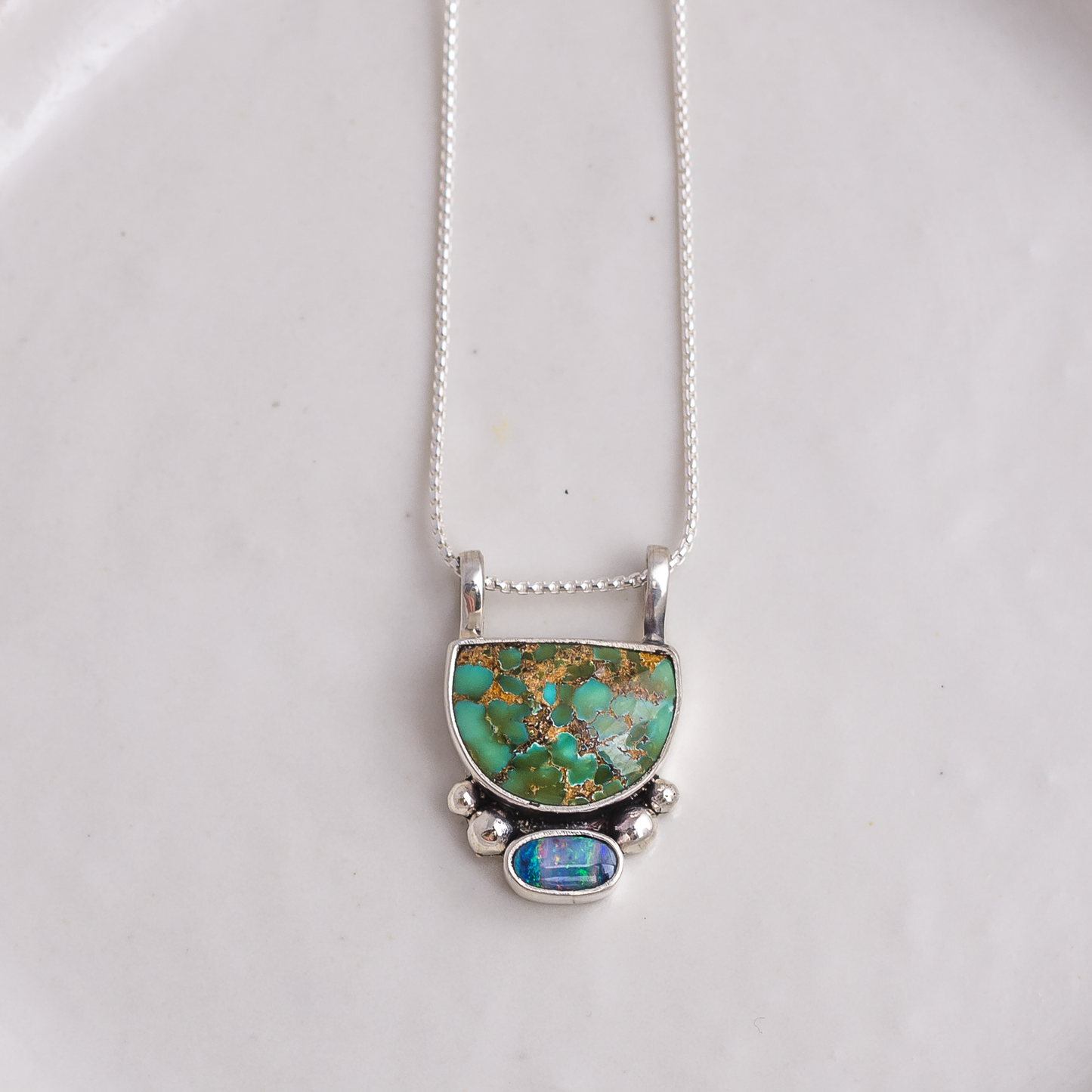 Valley Necklace ◇ Turquoise + Australian Opal