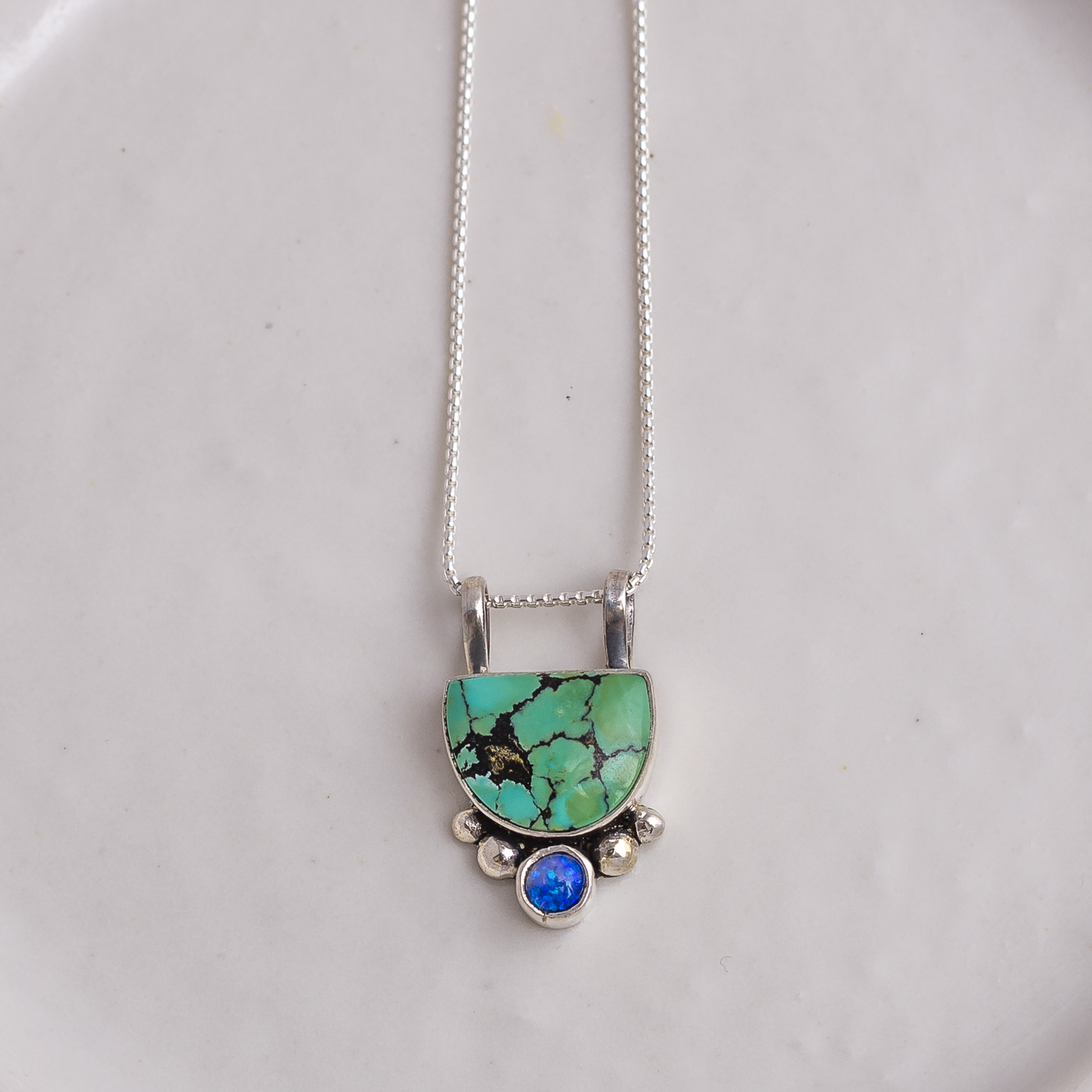 Valley Necklace ◇ Turquoise + Australian Opal