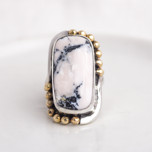 Mixed Metal Origin Embrace Ring ◇ White Buffalo ◇ Size 7.5