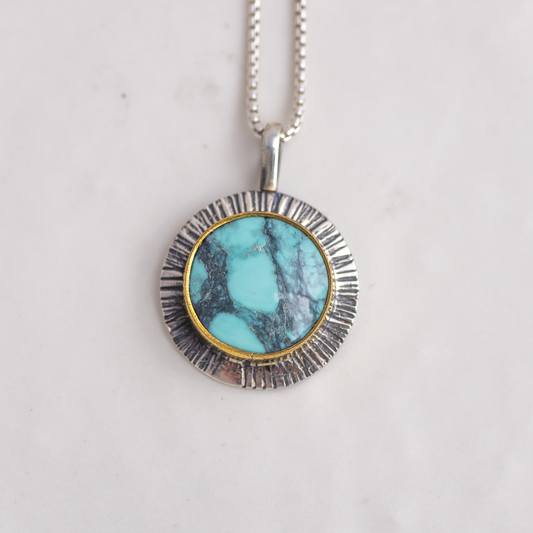 Mixed Metal Radiance Necklace ◇ Turquoise