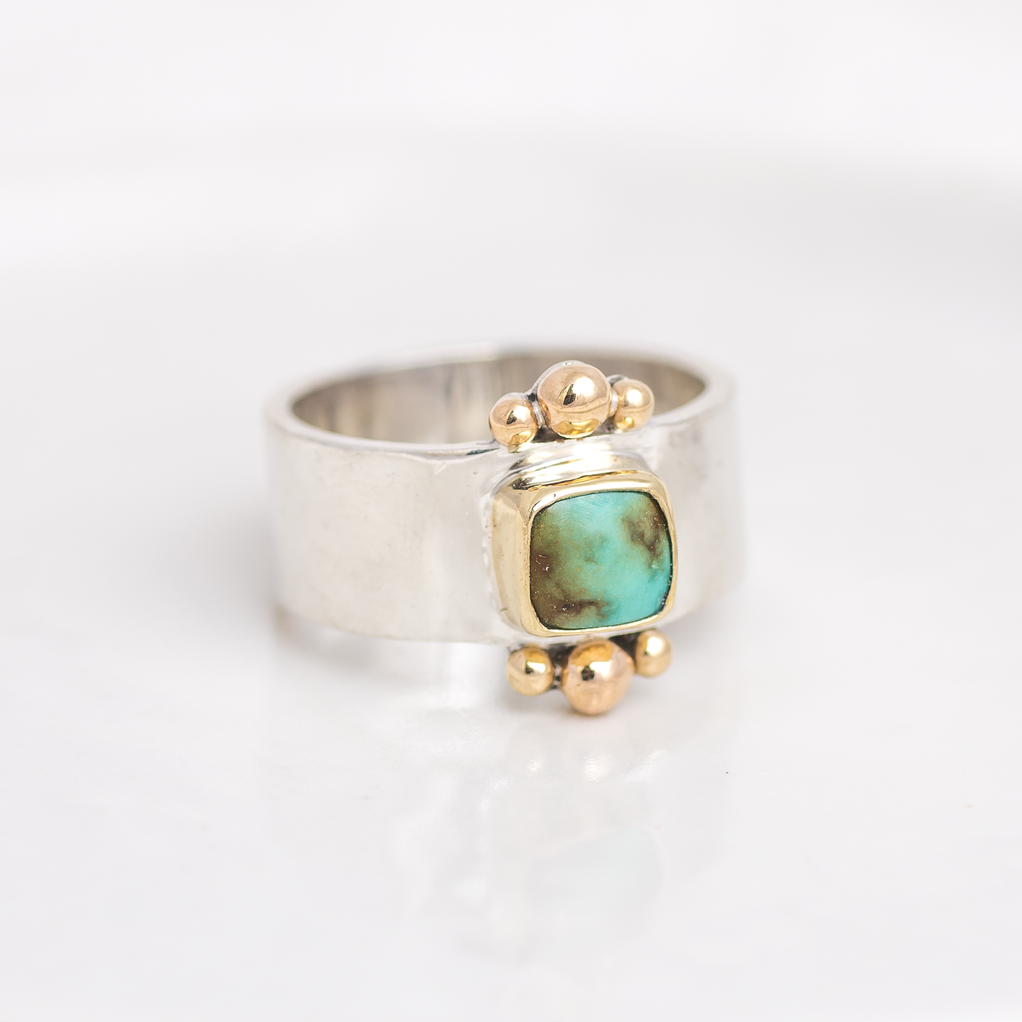 Mixed Metal Affinity Ring ◇ Turquoise ◇ Size 8.5