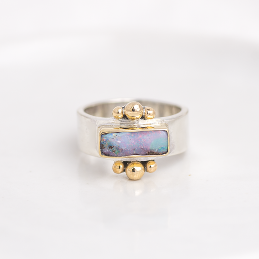 Mixed Metal Affinity Ring ◇ Opal ◇ Size 6.5