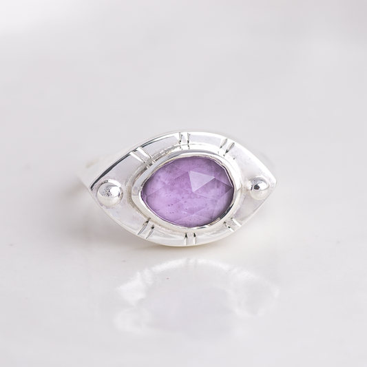 Vision Ring ◇ Rose Cut Amethyst ◇ Made in your size. (Silver or Mixed Metals)