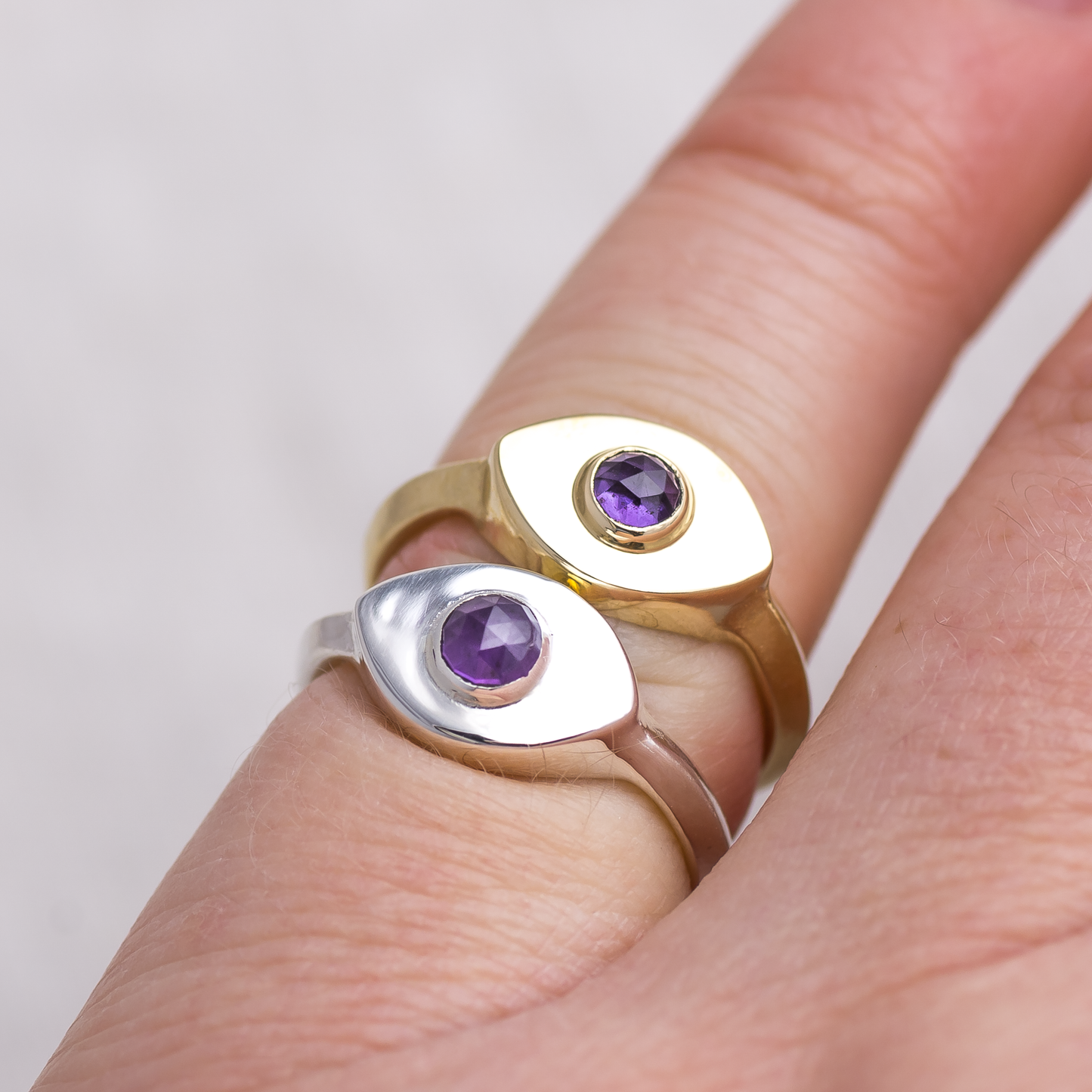 Mini Vision Ring ◇ Rose Cut Amethyst ◇ Made in your size.