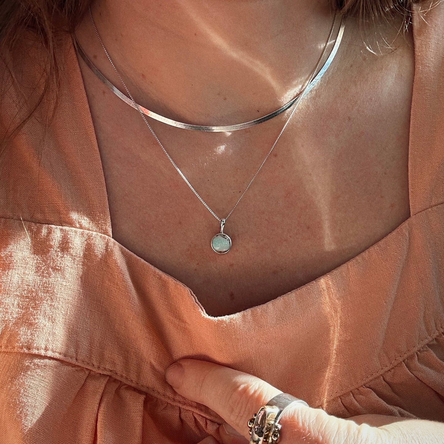 Sterling Silver Herringbone Layering Chain Necklaces