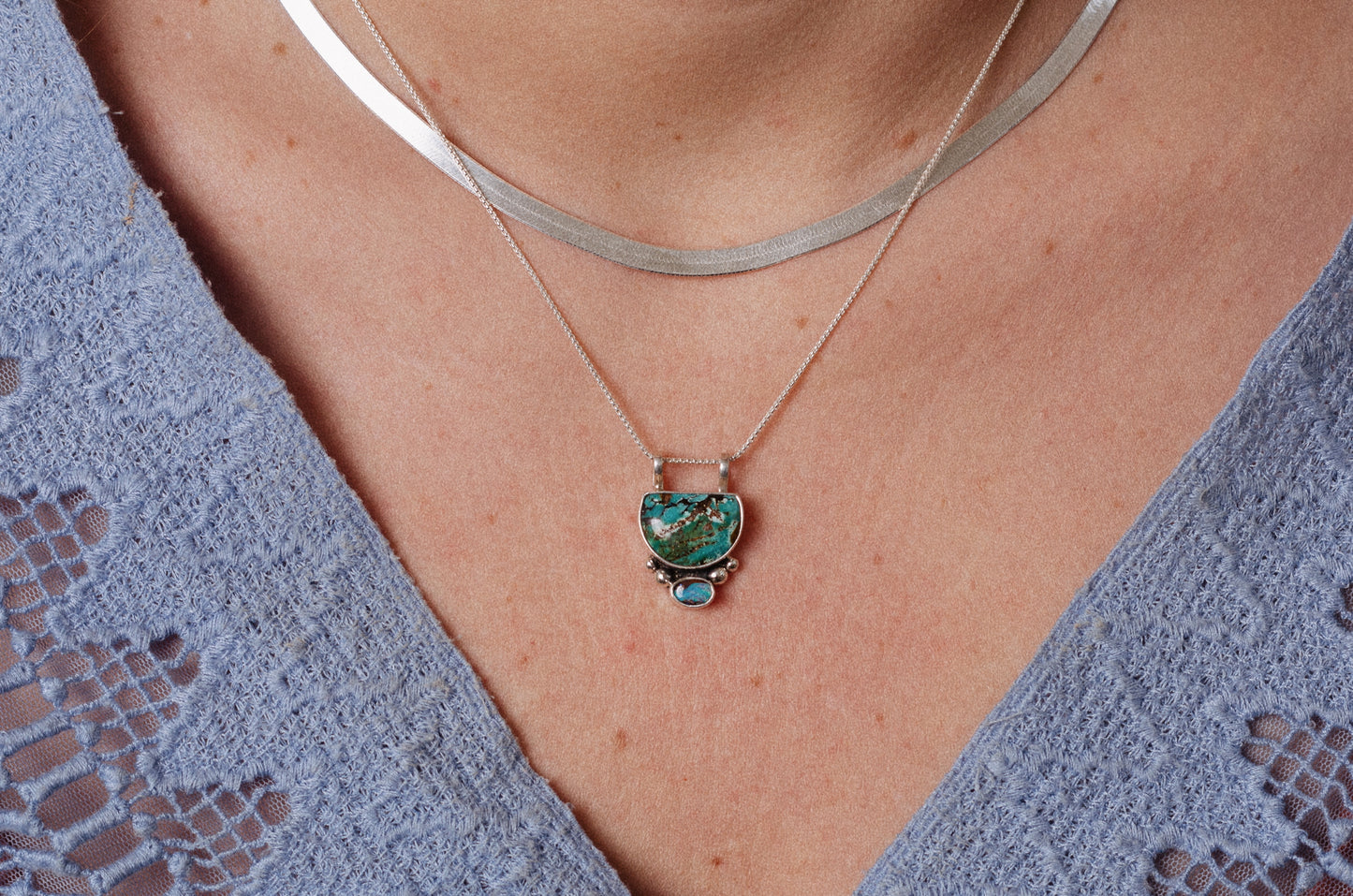 Valley Necklace ◇ Turquoise + Australian Opal