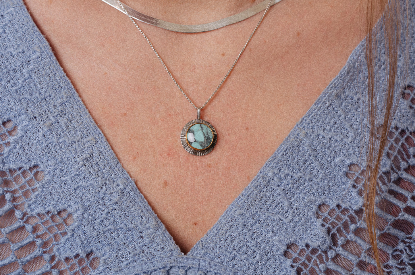 Mixed Metal Radiance Necklace ◇ Turquoise