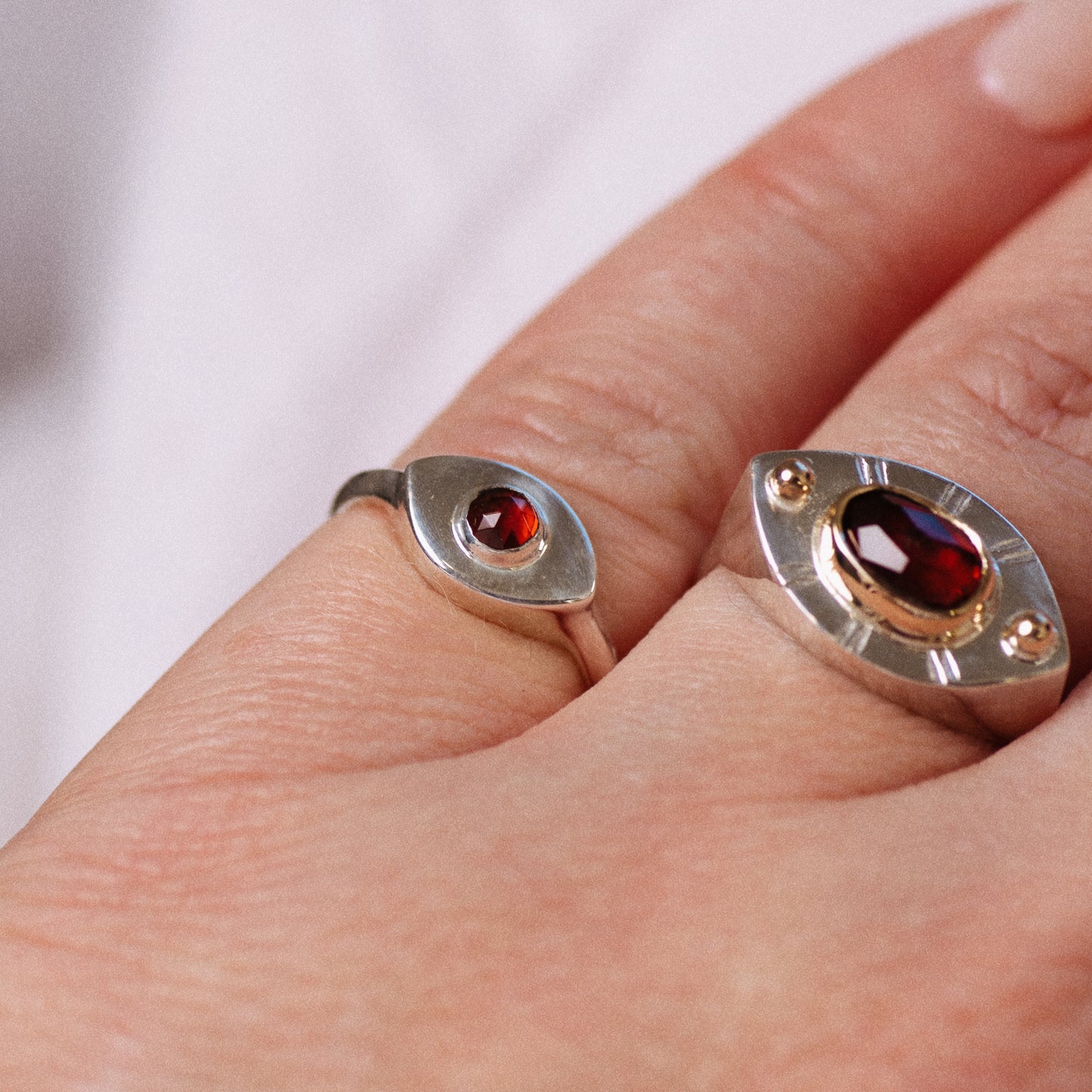 Mini Vision Ring ◇ Rose Cut Garnet ◇ Made in your size.