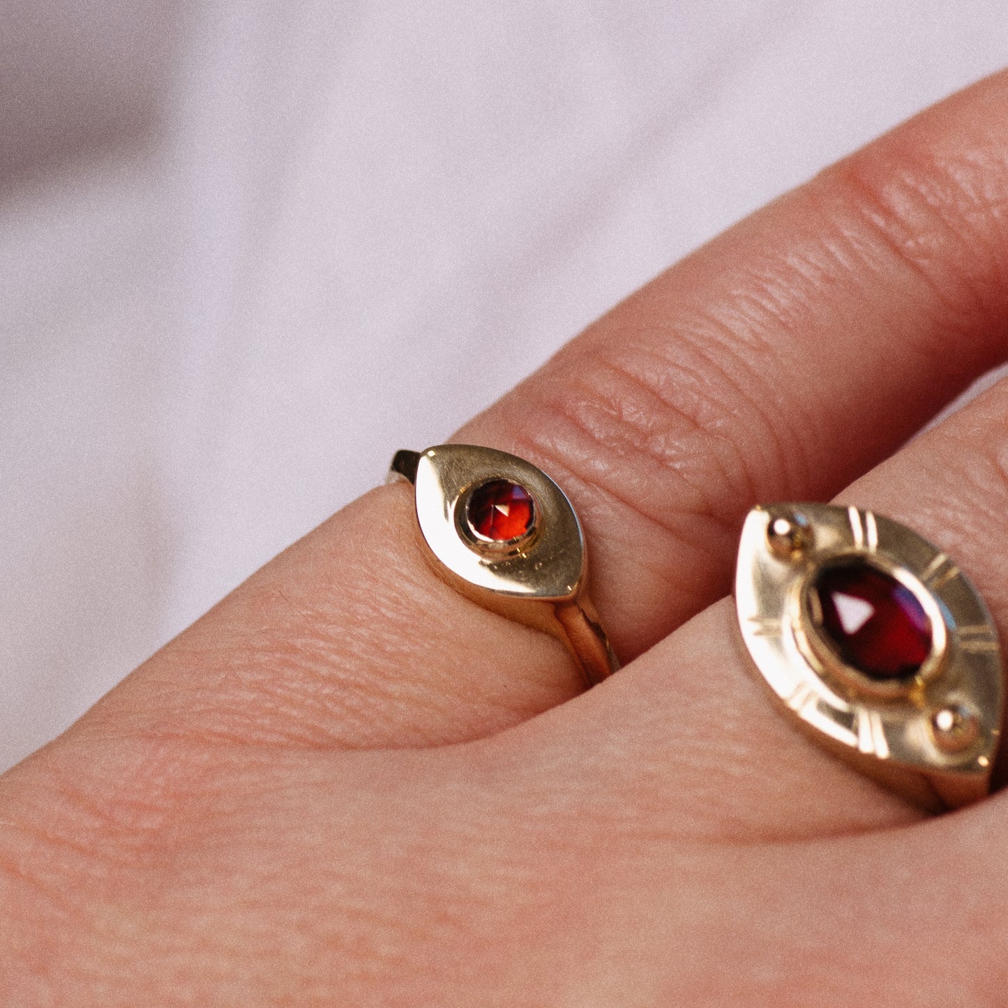 Mini Vision Ring ◇ Rose Cut Garnet ◇ Made in your size.