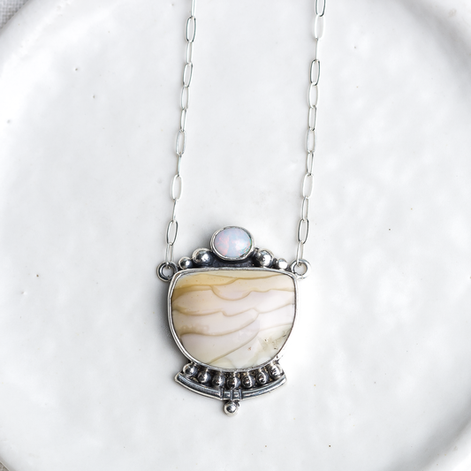 Emergence Necklace ◇ Australian Opal + Willow Creek Jasper