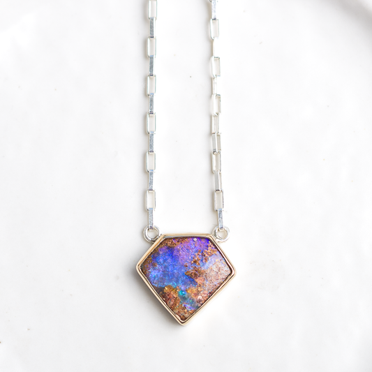 Luminous Necklace ◇ Australian Opal ◇ 14k Bezel