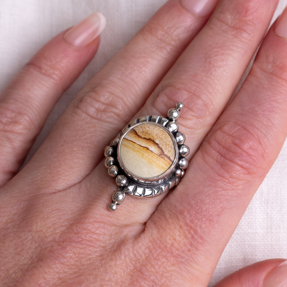 Origin Embrace Ring ◇ Oregon Landscape Jasper ◇ Size 9