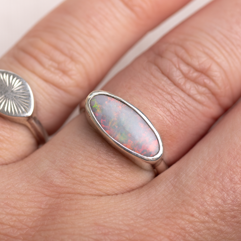 Opal East West Ring ◇ Size 6