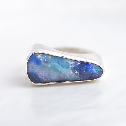 Opal East West Ring ◇ Abalone ◇ Size 8