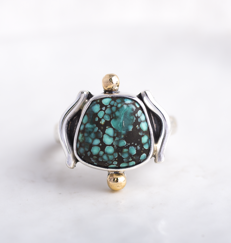 Dunes Ring  ◇ New Lander Variscite ◇ Size 6