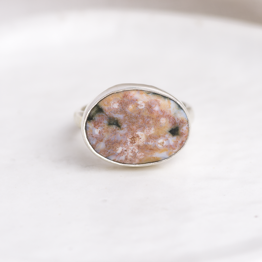 Mini Horizontal Luminous Ring ◇ Ocean Jasper ◇ Size 8