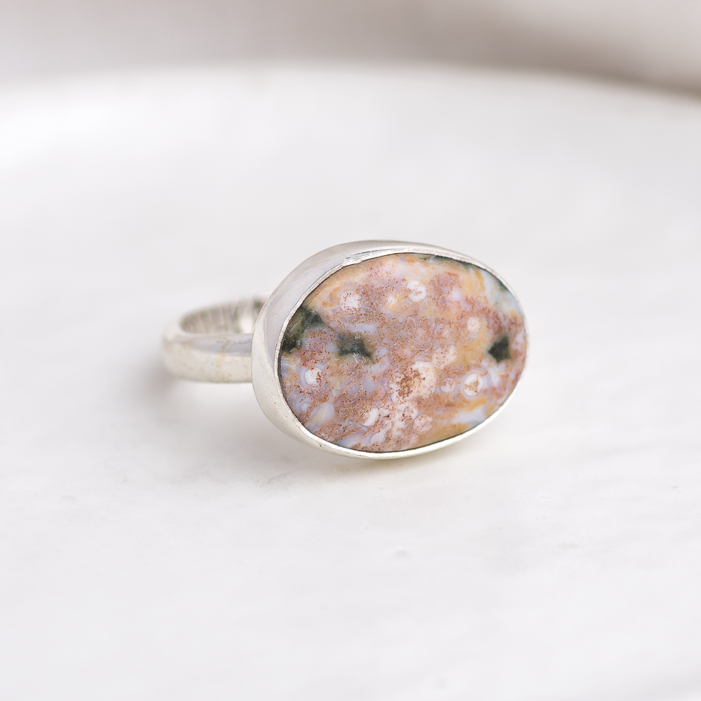 Mini Horizontal Luminous Ring ◇ Ocean Jasper ◇ Size 8