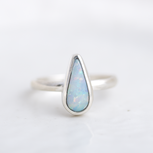 Deluxe Stone Stacking Ring ◇ Australian Opal ◇ Size 7.5