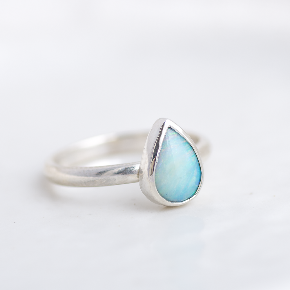 Deluxe Stone Stacking Ring ◇ Australian Opal ◇ Size 8