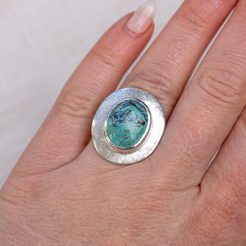 Custom Liminal Ring ◇ Hubei Turquoise ◇ Made in your size