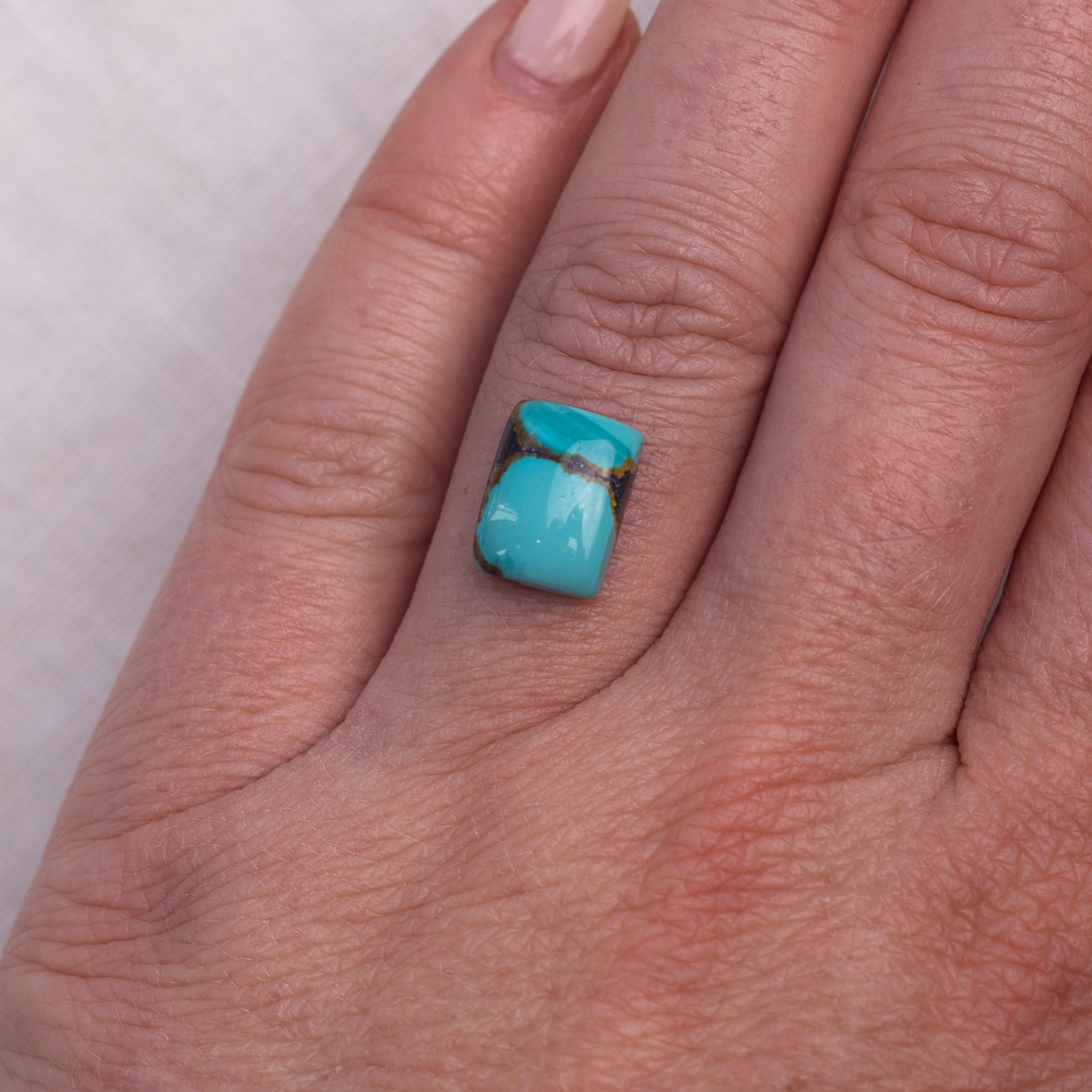 Custom Mini Recenter Ring ◇ Hubei Turquoise + Montana Sapphire ◇ Made in your size