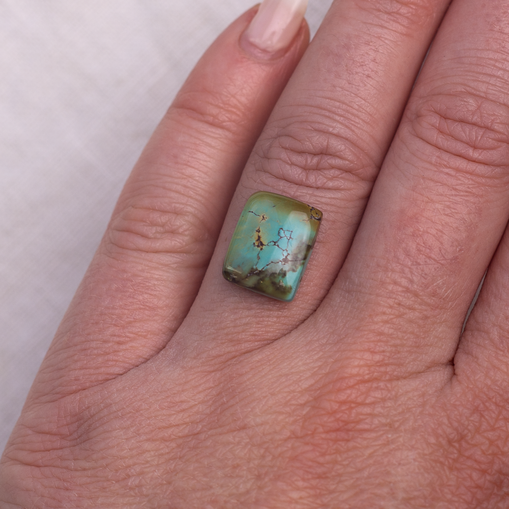 Custom Mini Recenter Ring ◇ Hubei Turquoise + Montana Sapphire ◇ Made in your size