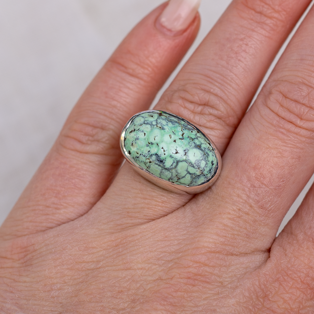 Custom Horizontal Luminous Ring ◇ Hubei Turquoise ◇ Made in your size