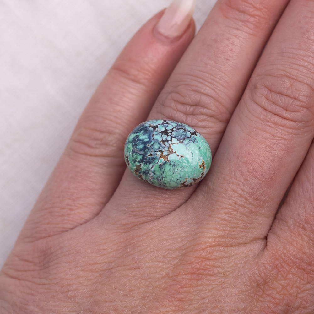 Custom Horizontal Luminous Ring ◇ Hubei Turquoise ◇ Made in your size