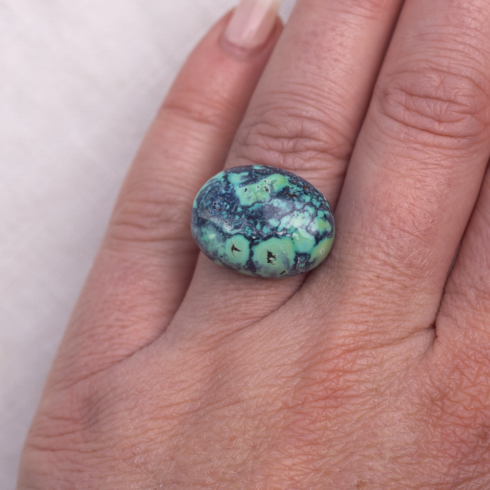 Custom Horizontal Luminous Ring ◇ Hubei Turquoise ◇ Made in your size