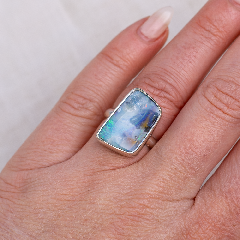 Custom Lumious Ring ◇ Australian Opal ◇ Made in your size