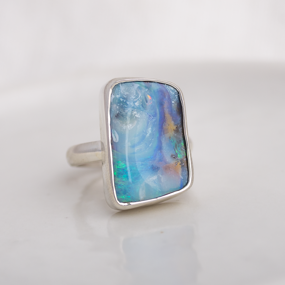 Custom Lumious Ring ◇ Australian Opal ◇ Made in your size