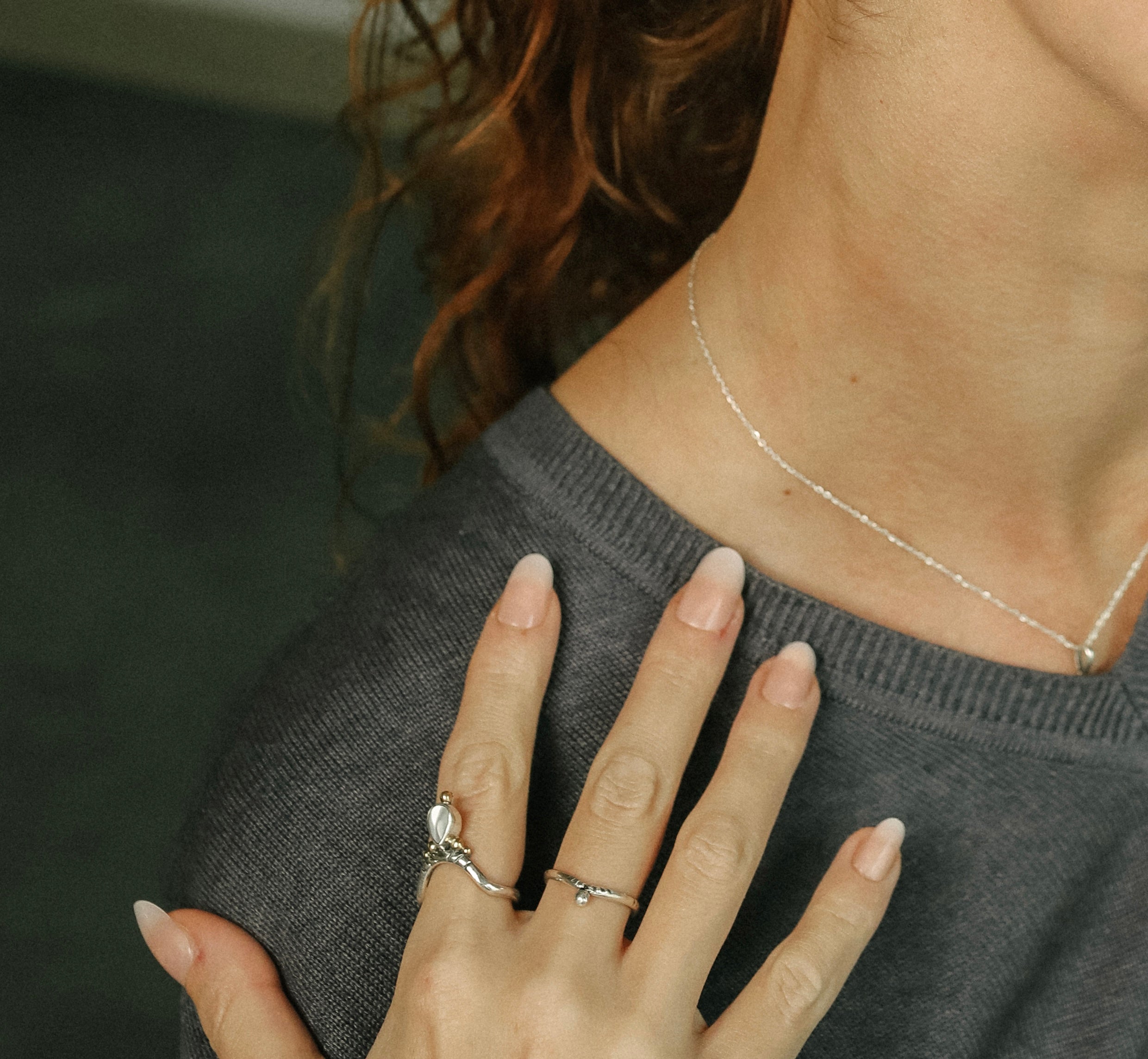 Mother of Pearl Arch Ring ◇ Sterling Silver